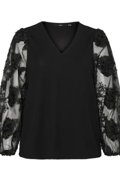 Vero Moda Curve Camisa de manga larga talla grande Negro Best