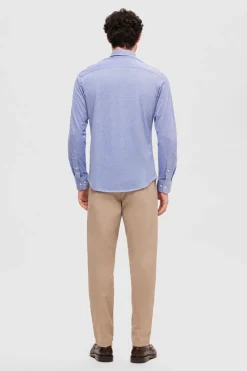 Selected Camisa de piqué 100% algodón Azul Hot