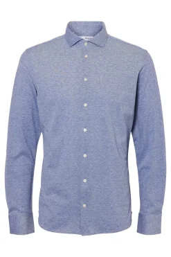 Selected Camisa de piqué 100% algodón Azul Hot