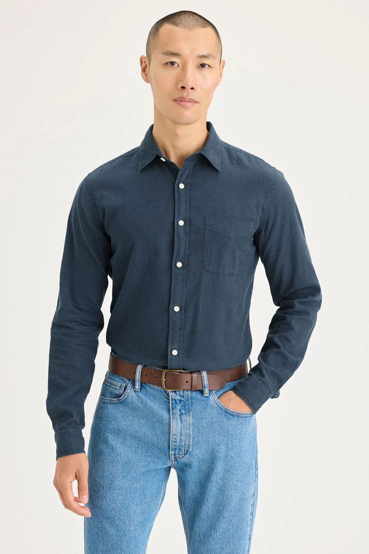 Dockers Camisa de popelina Azul