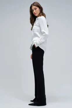 Salsa Jeans Camisa de satén en tweed Blanco Discount