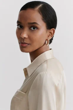 Caroll Camisa de seda Beige Sale