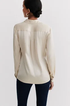 Caroll Camisa de seda Beige Sale