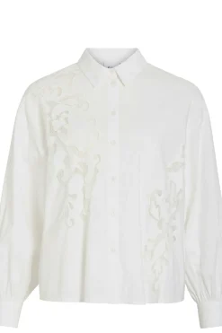 Vila Camisa de viscosa y algodón con encaje Blanco Best