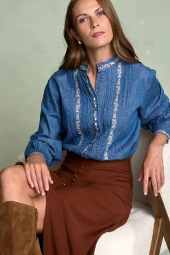 Polín Et Moi Camisa Denim Milen Azul Best