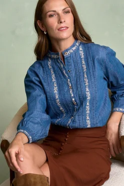 Polín Et Moi Camisa Denim Milen Azul Best