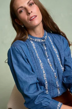 Polín Et Moi Camisa Denim Milen Azul Best