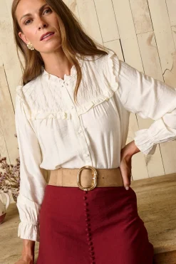 Polín Et Moi Camisa detalles Sirela Marfil Sale