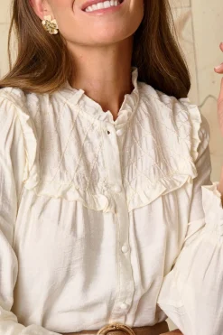 Polín Et Moi Camisa detalles Sirela Marfil Sale