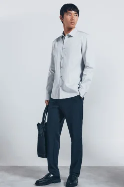 Springfield Camisa easy care estructura gris Outlet