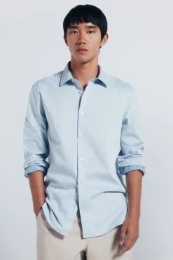 Springfield Camisa easy care estructura azul