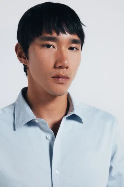 Springfield Camisa easy care estructura azul