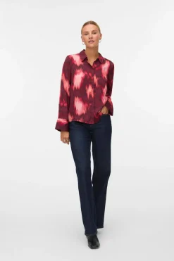 Vero Moda Camisa efecto satinado Granate Outlet