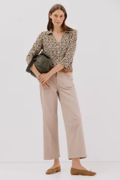 Cortefiel Camisa elástica botones Estampado blanco Discount