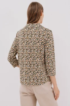 Cortefiel Camisa elástica botones Estampado blanco Discount