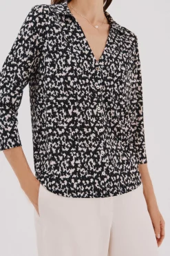 Cortefiel Camisa elástica botones Estampado gris Best