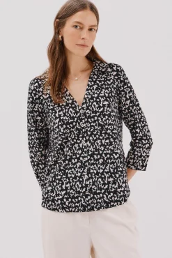 Cortefiel Camisa elástica botones Estampado gris Best