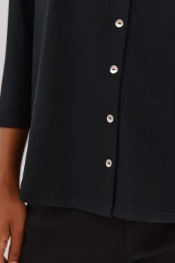 Cortefiel Camisa elástica botones Negro New