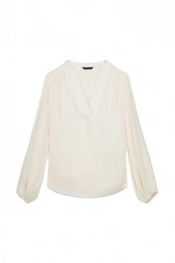 Cortefiel Camisa elástica botones Marfil Clearance