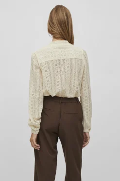 Vila Camisa encaje Beige Sale