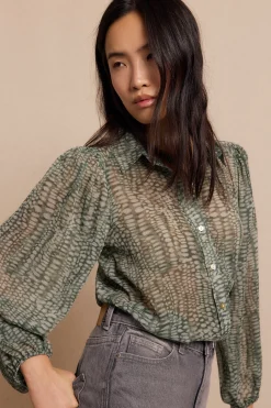 Slowlove Camisa estampada Estampado verde Online