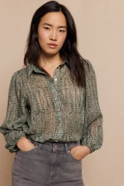 Slowlove Camisa estampada Estampado verde Online