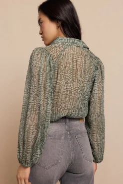 Slowlove Camisa estampada Estampado verde Online