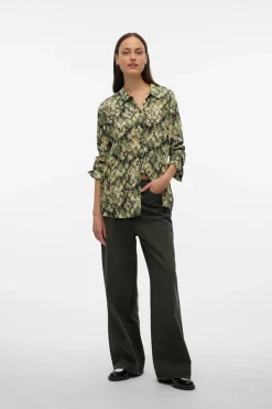 Vero Moda Camisa estampada manga larga Verde Sale