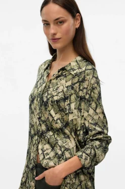 Vero Moda Camisa estampada manga larga Verde Sale