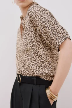 Cortefiel Camisa estampado animal Estampado blanco