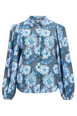 Object Camisa estampado flores Estampado azul