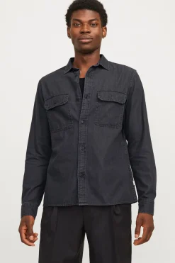 Jack & Jones Camisa estilo sarga negro New