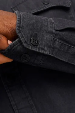 Jack & Jones Camisa estilo sarga negro New