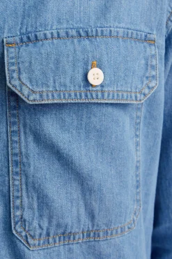 Jack & Jones Camisa estilo sarga azul Discount