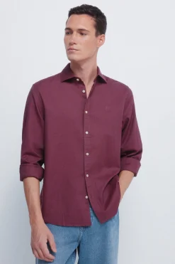Springfield Camisa estructura burdeos Discount