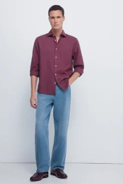 Springfield Camisa estructura burdeos Discount