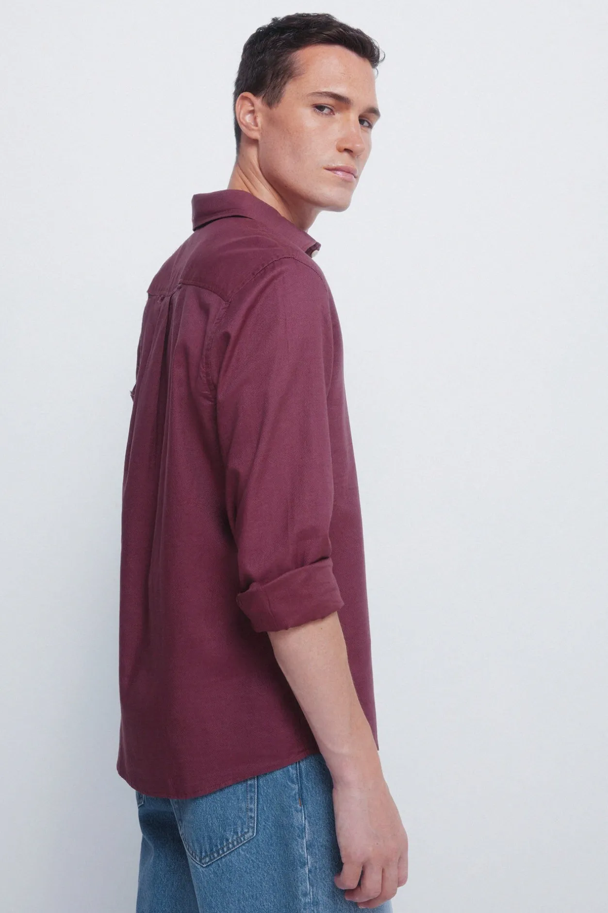 Springfield Camisa estructura burdeos Discount