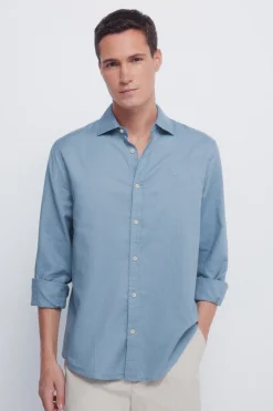 Springfield Camisa estructura azul Clearance