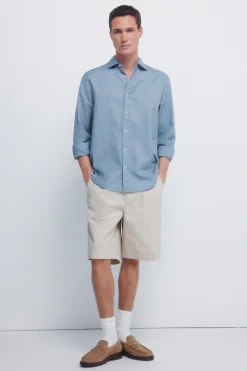 Springfield Camisa estructura azul Clearance