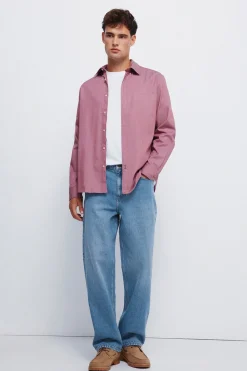 Springfield Camisa estructura bicolor burdeos Sale