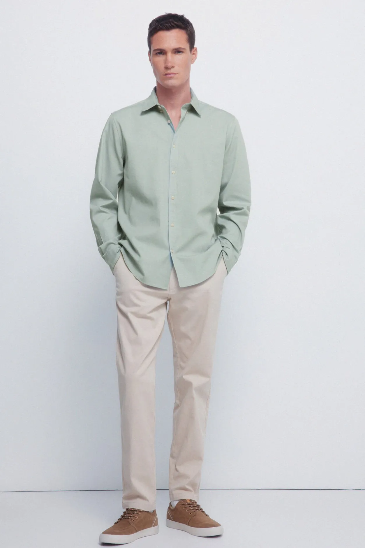 Springfield Camisa estructura bicolor verde New