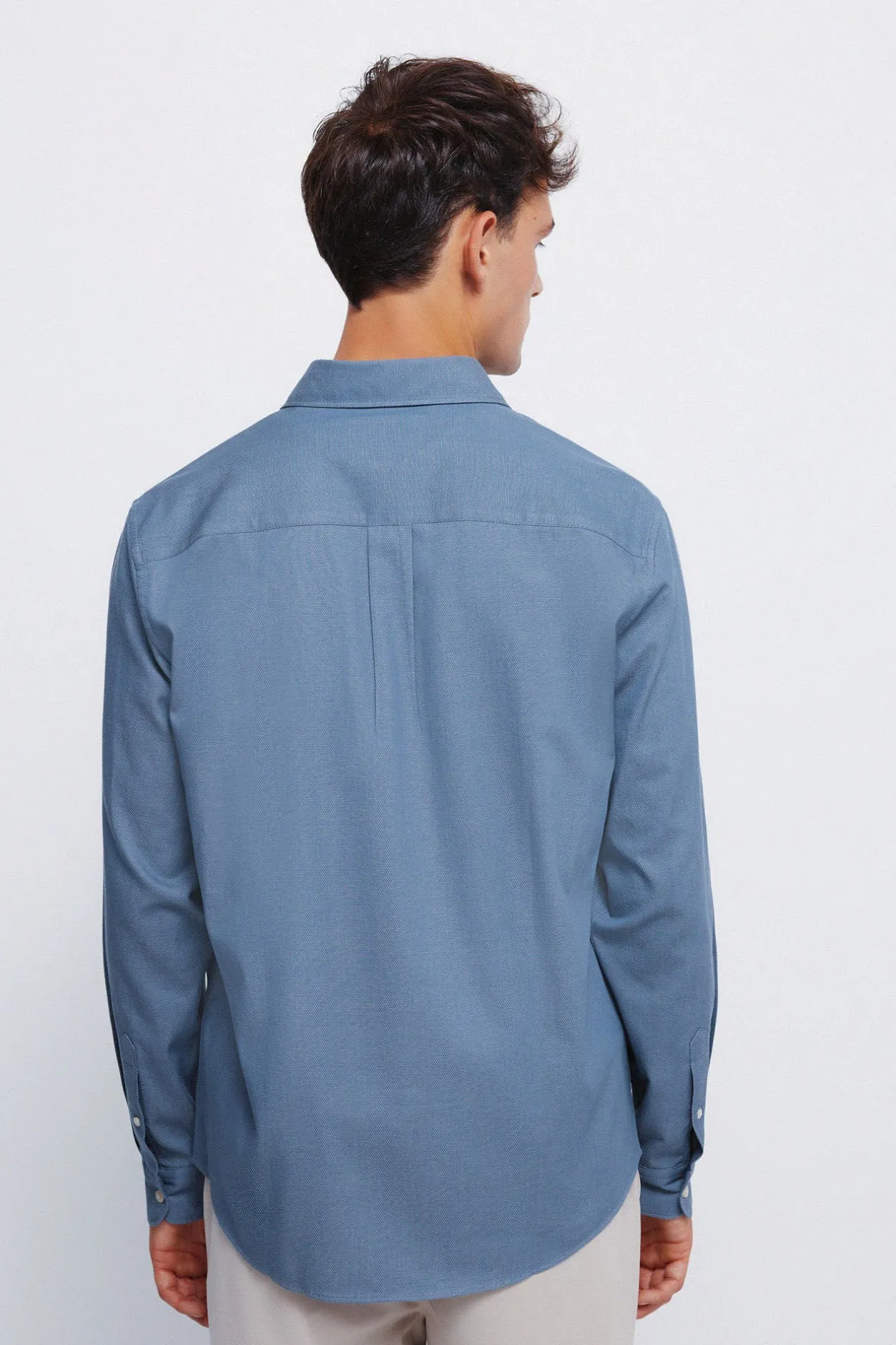 Springfield Camisa estructura bicolor azul Online