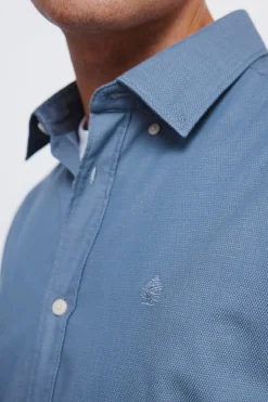 Springfield Camisa estructura bicolor azul Online