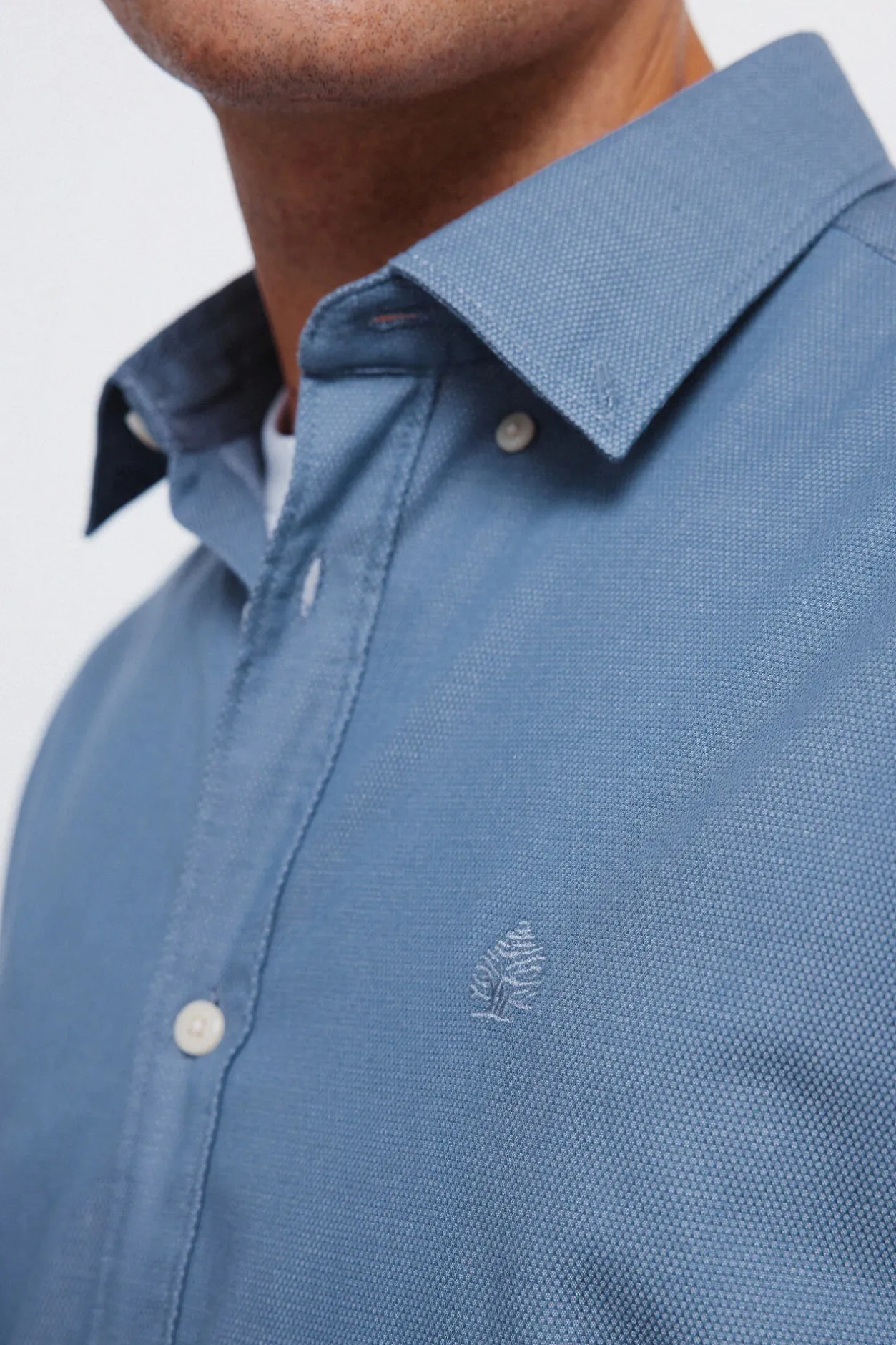 Springfield Camisa estructura bicolor azul Online