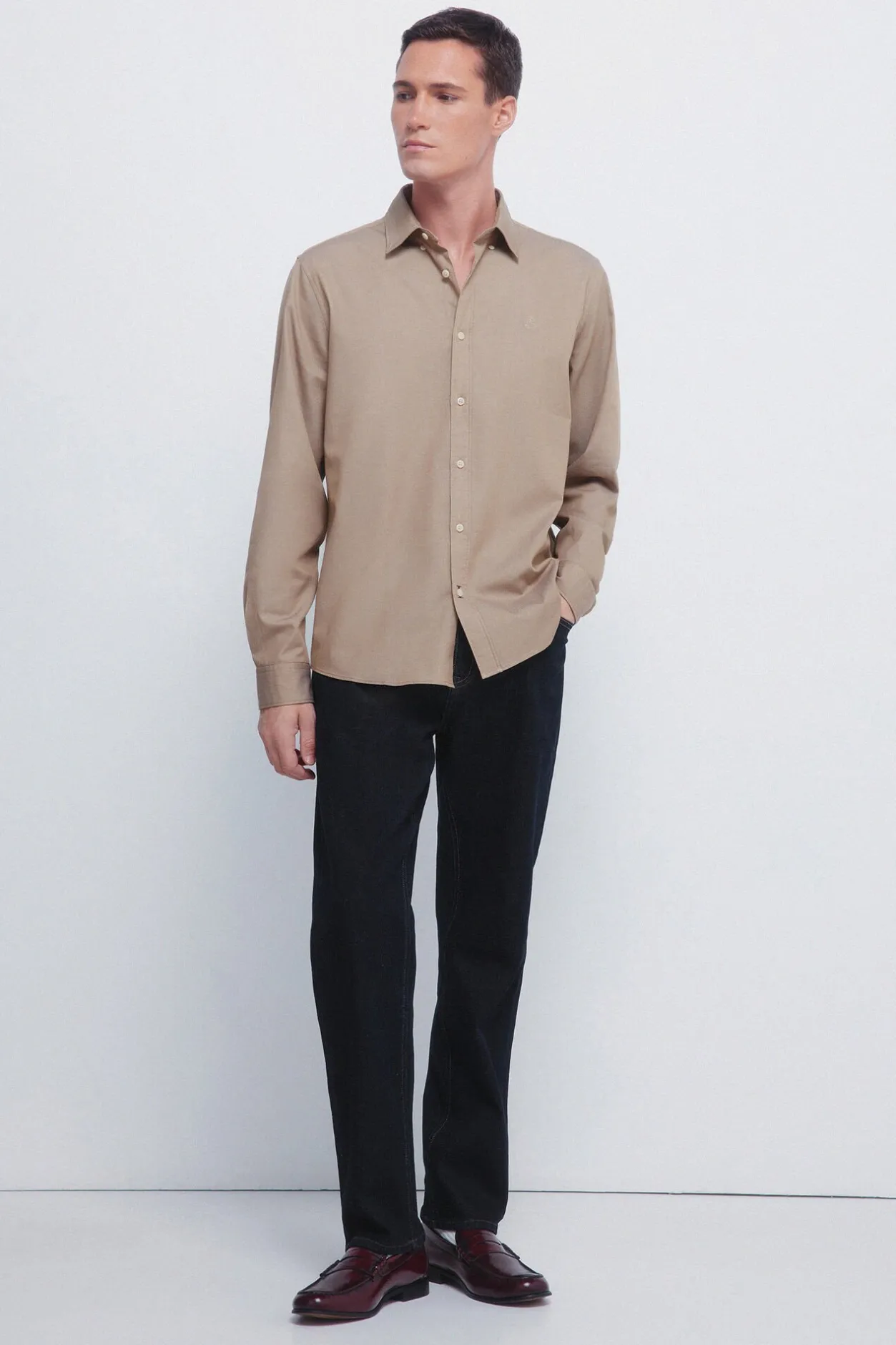 Springfield Camisa estructura bicolor beige Sale