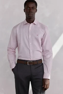 Pedro del Hierro Camisa estructura fácil plancha + anti olor regular fit Rosa Online