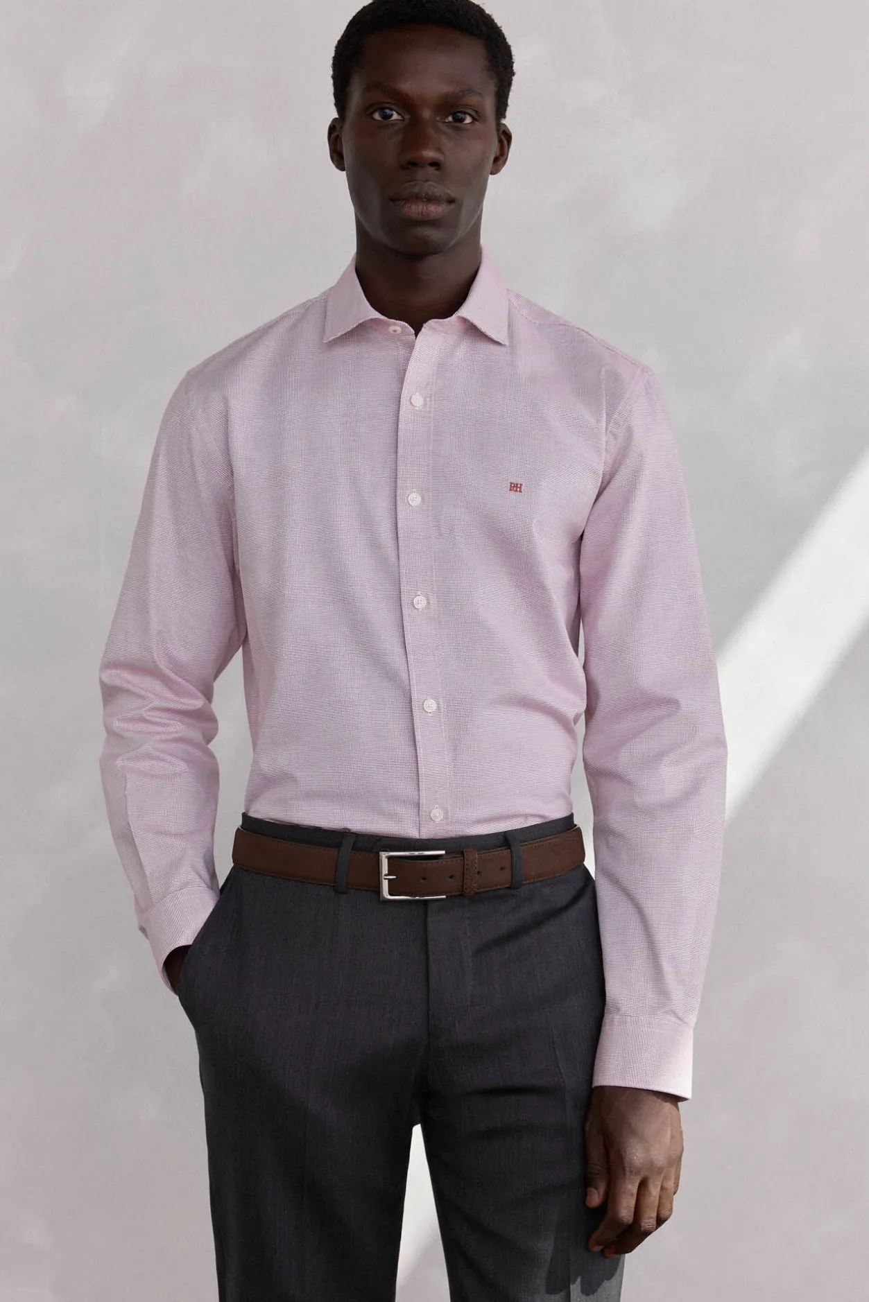 Pedro del Hierro Camisa estructura fácil plancha + anti olor regular fit Rosa Online