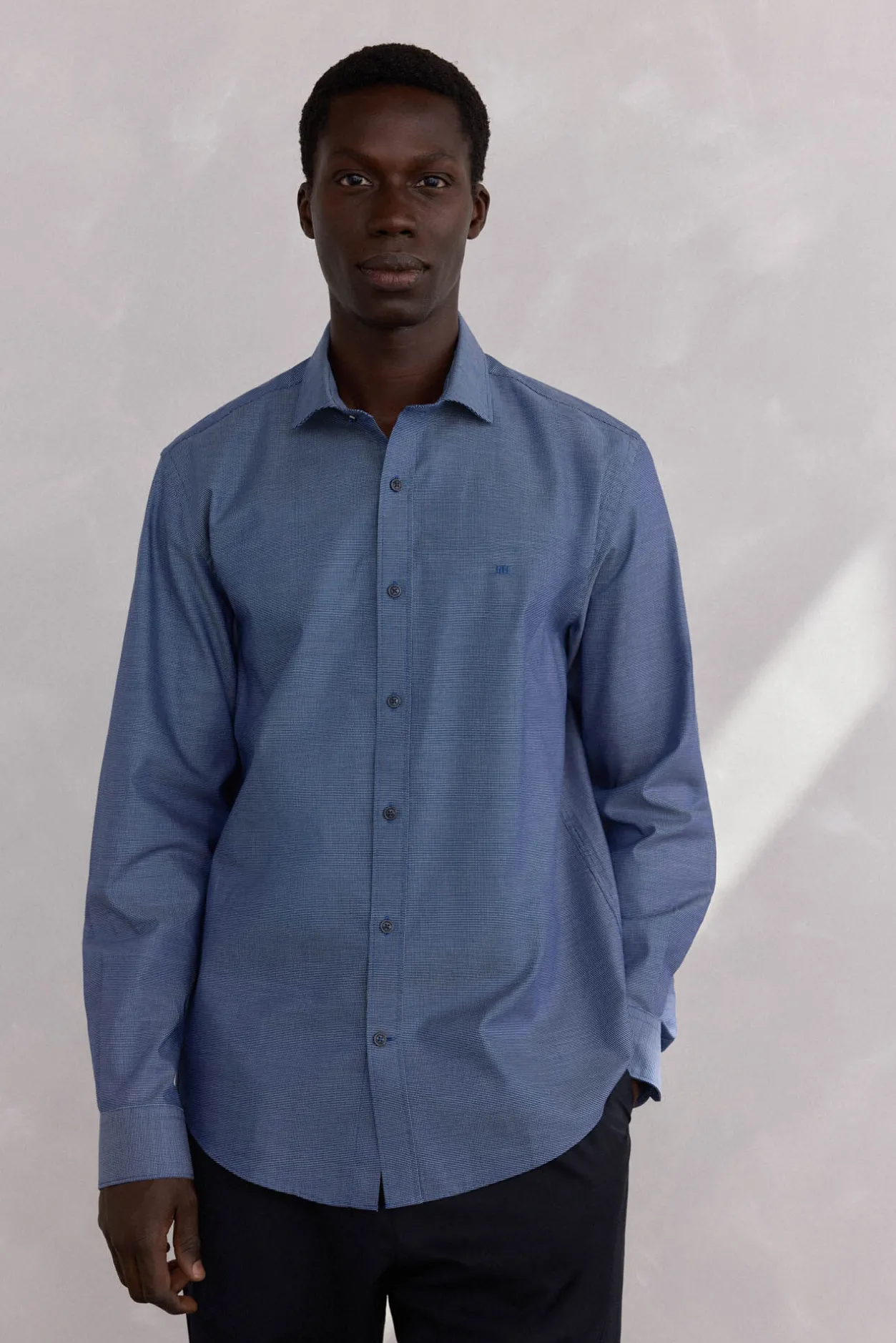 Pedro del Hierro Camisa estructura fácil plancha + anti olor regular fit Azul Outlet