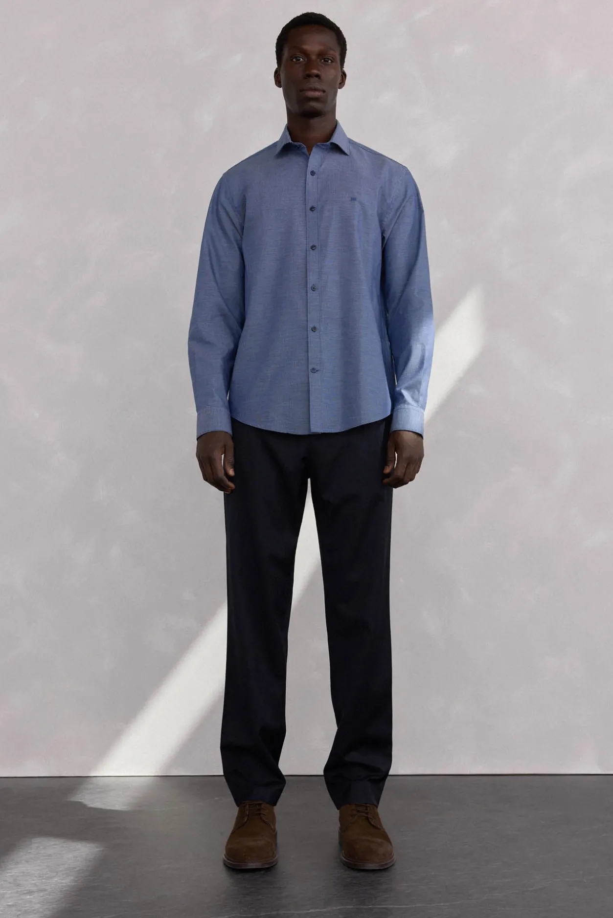 Pedro del Hierro Camisa estructura fácil plancha + anti olor regular fit Azul Outlet