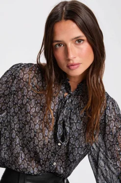 Morgan Camisa fluida con cuello en v Multicolor Clearance